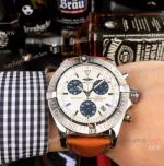 Copy Breitling COLT Chronograph Watches SS Brown Leather Strap